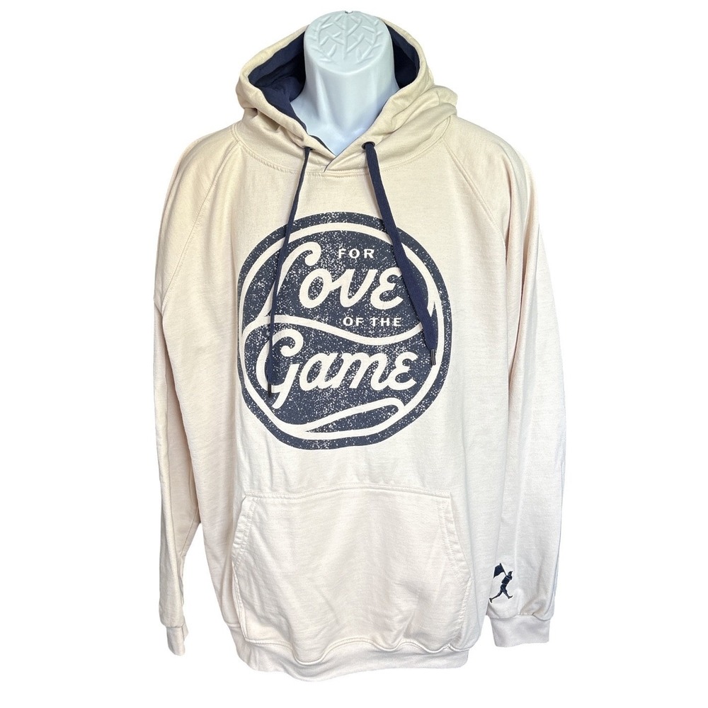 Baseballism 'For Love of the Game' Cream & Navy Hoodie, Size XL, Baseball Lover